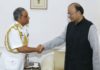 Naval Chief of Bangladesh, Admiral Nizamuddin Ahmad, on a trip to India