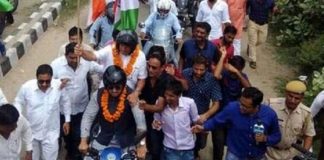 Tricolor travel: Central minister Rajyavardhana Rathod launches bike, Ashok goes back with prolific tri-color