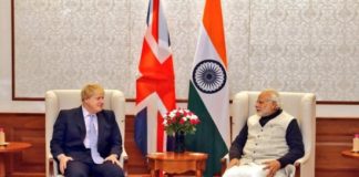 Britain's Foreign Secretary The Right Honorable Boris Johnson meets Modi