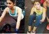Alia's Fitness Coach Katrina is shedding in the gym, sweating