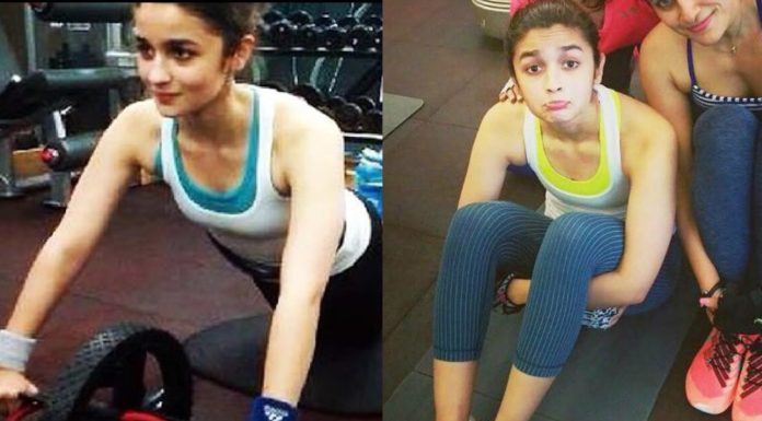Alia's Fitness Coach Katrina is shedding in the gym, sweating