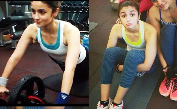 Alia's Fitness Coach Katrina is shedding in the gym, sweating