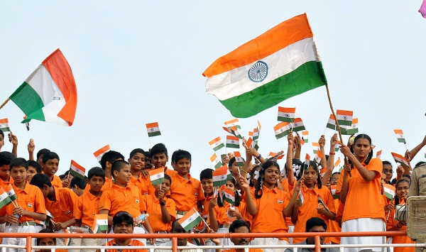 Recorded presence of children in large numbers on Republic Day