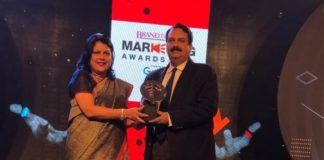 Additional Director, Toursim, Mr. Sanjay Pandey receving Economic Times Brand Equity Award for Best Print Media creatives for Rajasthan Tourism
