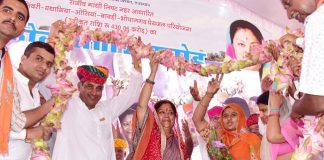 rajasthan gaurav yatra, jodhpur, Congress, 3-3 ministers, saw, country, taking, money, TV, cm raje