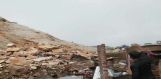 Fallen rocks with heavy rains in Jaipur, one death
