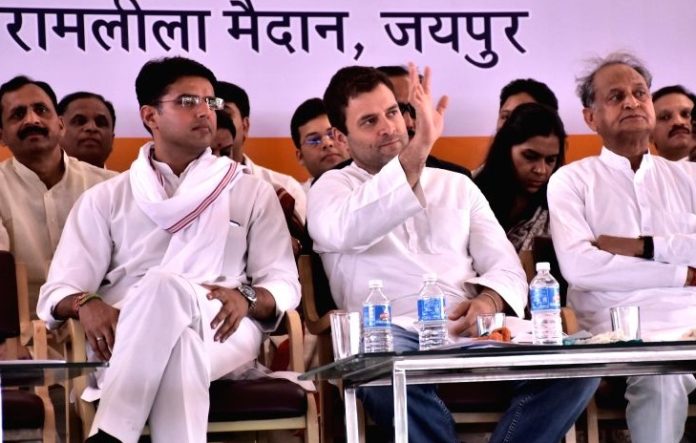 rahul gandhai, road show, congress meeting, jaipur, pcc chief, sachin pilot, saying, cm Vasundhara Raje, corruption, sinfulness, full, Sachin Pilot