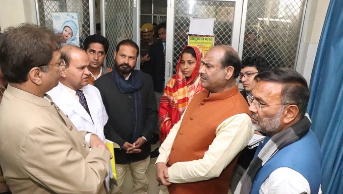 लोकसभा अध्यक्ष ओम बिरला ने किया जेके लोन अस्पताल का निरीक्षण