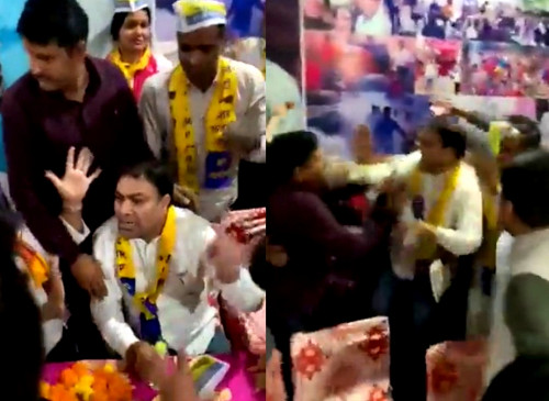 आप विधायक गुलाब सिंह यादव के साथ कार्यकर्ताओं ने मारपीट की